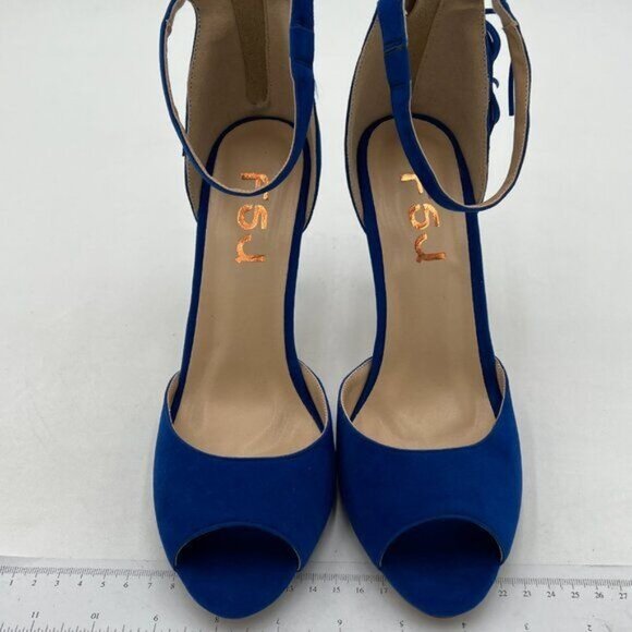 FSJ Women Peep Toe Ankle Strap Heels Sandals Stiletto Chic Fringed Party D'Orsay - Picture 3 of 8